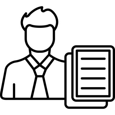 Belge vektör çizgisi simgesine sahip iş adamı