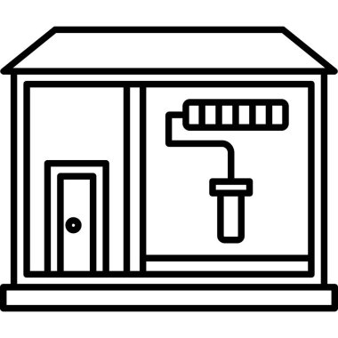 Siyah arkaplanı olan bir evin vektör çizimi