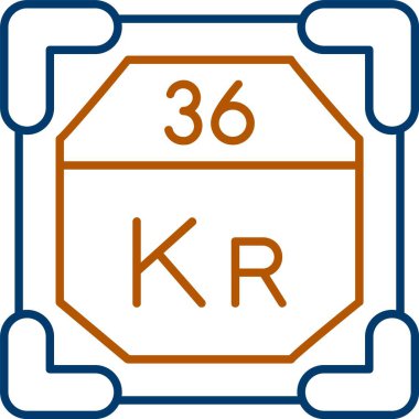 36 Krypton Simgesi, Web Kullanımı için Basit Vektör İllüstrasyonu