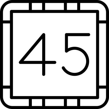 Taslak biçiminde 45. takvim simgesi