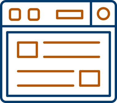 Web Kullanımı için Tarayıcı Simgesi, Basit Vektör İllüstrasyonu