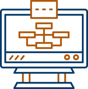 Web Kullanımı için Algoritma Simgesi, Basit Vektör İllüstrasyonu