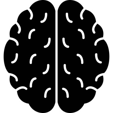 Beyin simgesi, basit vektör çizimi