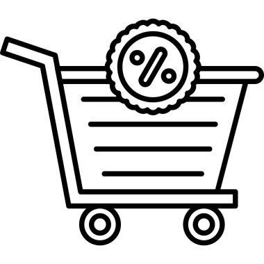 Taslak biçiminde el arabası indirimi simgesi