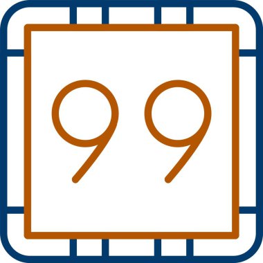 989 modern simge, vektör illüstrasyonu