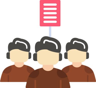 Müşteri hizmetleri ikonu. Web tasarımı için müşteri hizmetleri vektör simgesinin düz çizimi