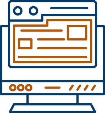 Web Kullanımı için Tarayıcılar Simgesi, Basit Vektör İllüstrasyonu