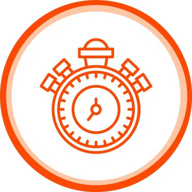 Web Kullanımı için Kronometre Simgesi, Basit Vektör İllüstrasyonu