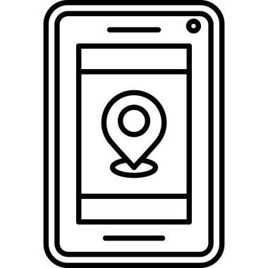 mobil konum simgesi. beyaz arkaplanda izole edilmiş web tasarımı için ana harita konum vektör simgesi