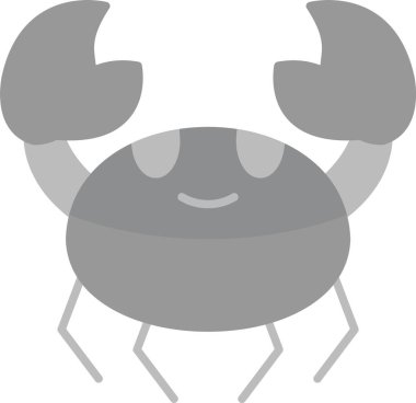 Crab Simgesi, Web Kullanımı için Basit Vektör İllüstrasyonu