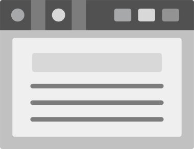 Web Tarayıcı Simgesi, Web Kullanımı için Basit Vektör İllüstrasyonu