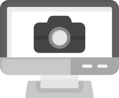 Web Kullanımı için Kamera Simgesi, Basit Vektör İllüstrasyonu