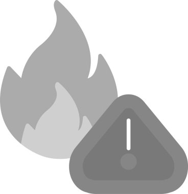 Web Kullanımı için Ateş Simgesi ve Basit Vektör İllüstrasyonu