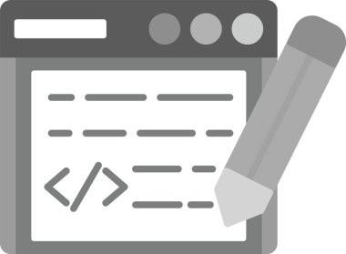 Web kullanımı için Kod Simgesi, Basit Vektör İllüstrasyonunu Düzenle