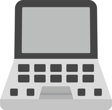 Web kullanımı için Laptop Simgesi, Basit Vektör İllüstrasyonu