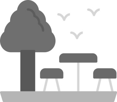 Web Kullanımı İçin Dinlenme Alanı Simgesi, Basit Vektör İllüstrasyonu