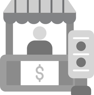 Web kullanımı için Ticaret Gösterisi Simgesi, Basit Vektör İllüstrasyonu