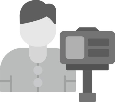 Web Kullanımı için Vlog Simgesi, Basit Vektör İllüstrasyonu