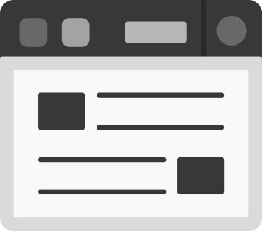 Web Kullanımı için Tarayıcı Simgesi, Basit Vektör İllüstrasyonu