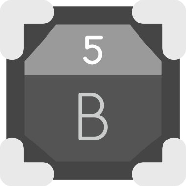 5 Boron Simgesi, Web Kullanımı için Basit Vektör İllüstrasyonu