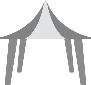 Web Kullanımı için Olay Çadırı Simgesi, Basit Vektör İllüstrasyonu
