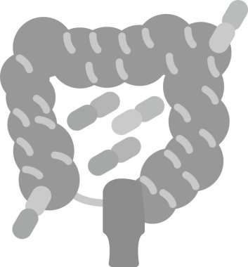 Bağırsak Bakteri Simgesi, Web Kullanımı için Basit Vektör İllüstrasyonu