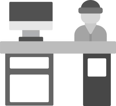 Web Kullanımı için Bilgi Masası Simgesi, Basit Vektör İllüstrasyonu