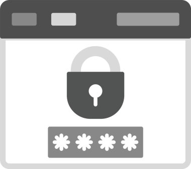 Web Kullanımı için Parola Simgesi, Basit Vektör İllüstrasyonu