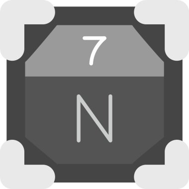 7 Nitrojen Simgesi, Web Kullanımı için Basit Vektör İllüstrasyonu