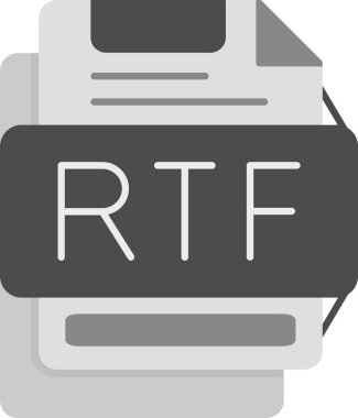 Web Kullanımı için RTF Simgesi, Basit Vektör İllüstrasyonu