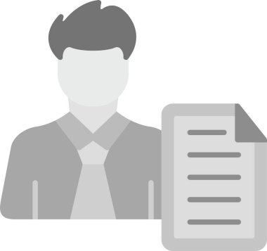 Web Kullanımı için Kullanıcı Kağıt Simgesi, Basit Vektör İllüstrasyonu