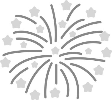 Havai fişek Simgesi, Web Kullanımı için Basit Vektör İllüstrasyonu