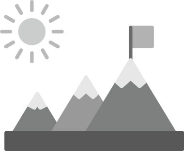 Web Kullanımı için Dağlar Simgesi, Basit Vektör İllüstrasyonu