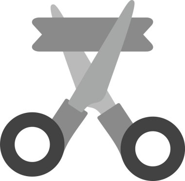 Kurdele Kesme Simgesi, Web Kullanımı için Basit Vektör İllüstrasyonu