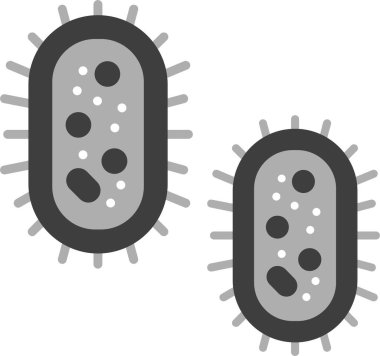 Web kullanımı için Bakteri Simgesi, Basit Vektör İllüstrasyonu