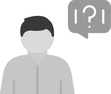 Web Kullanımı için Soru Simgesi, Basit Vektör İllüstrasyonu