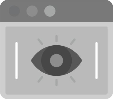 Web Görünürlüğü Simgesi, Web Kullanımı için Basit Vektör İllüstrasyonu