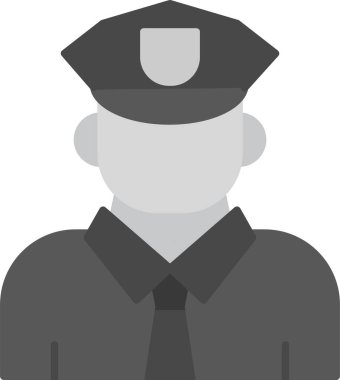 Web Kullanımı için Polis Simgesi, Basit Vektör İllüstrasyonu