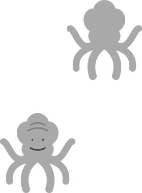 Kraken Simgesi, Web Kullanımı için Basit Vektör İllüstrasyonu