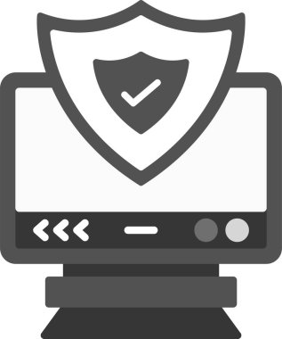 Web Kullanımı için Koruma Simgesi, Basit Vektör İllüstrasyonu