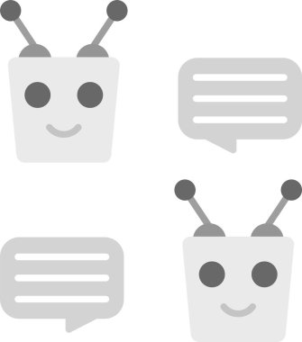 Chatbot Simgesi, Web Kullanımı için Basit Vektör İllüstrasyonu