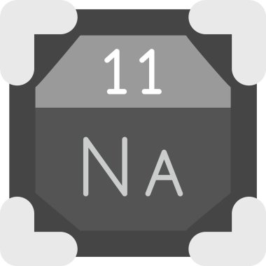 11 Sodyum Simgesi, Web Kullanımı için Basit Vektör İllüstrasyonu