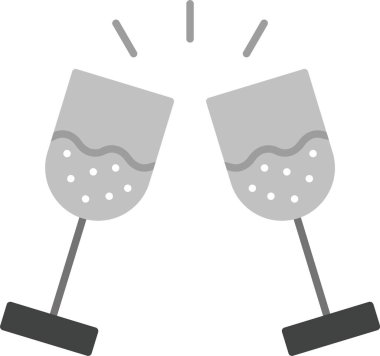 Şampanya Simgesi, Web Kullanımı için Basit Vektör İllüstrasyonu