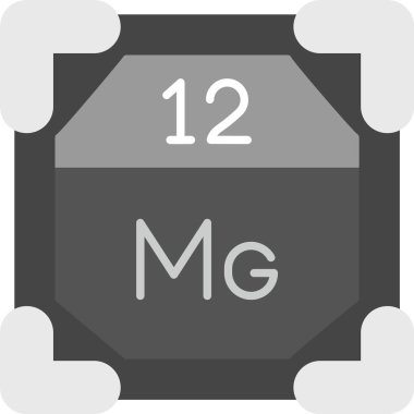 12 Magnezyum Simgesi, Web Kullanımı için Basit Vektör İllüstrasyonu