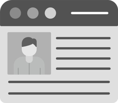 Web Kullanımı için Profil Simgesi, Basit Vektör İllüstrasyonu