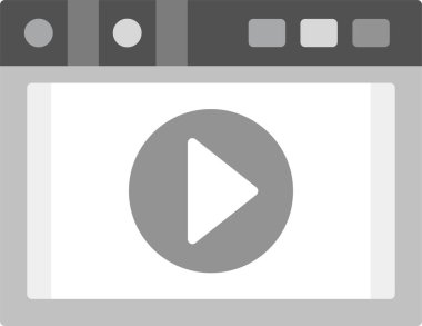 Video Oynatıcı Simgesi, Web Kullanımı için Basit Vektör İllüstrasyonu