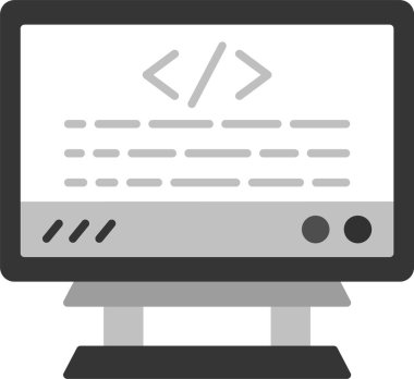 Web Kullanımı için Kodlama Simgesi, Basit Vektör İllüstrasyonu