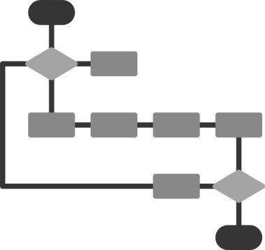 Akış Çizelgesi Simgesi, Web Kullanımı için Basit Vektör İllüstrasyonu