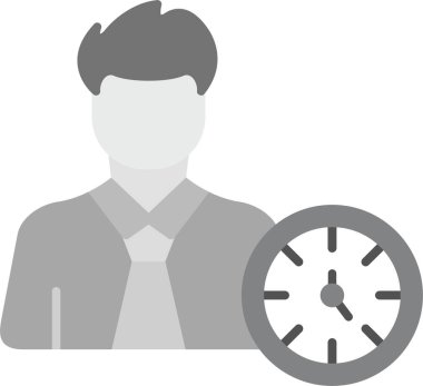 Web Kullanımı için Kullanıcı Saati Simgesi, Basit Vektör İllüstrasyonu