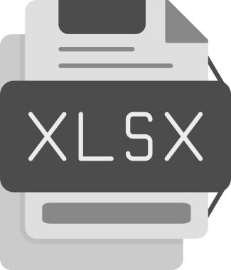 Web Kullanımı için XLSX Simgesi, Basit Vektör İllüstrasyonu